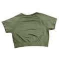 thumbnail image 6 of Daznico Women's Seamless Workout Crop Tee, Round Neck Breathable Top for Yoga & Gym,L, 6 of 7