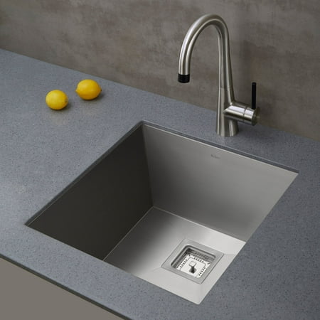 Kraus Pax Zero Radius 18 Inch 18 Gauge Undermount Single Bowl Stainless Steel Kitchen Sink