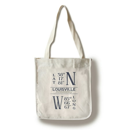 

Louisville Kentucky - Latitude & Longitude (Blue) - Lantern Press Artwork (100% Cotton Tote Bag - Reusable)