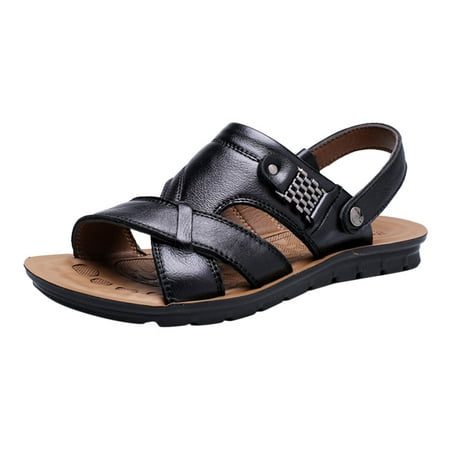 

Y3 Sandals Men Men s Fashion Breathable Leather Beach Sandals Shoes Slides Outdoor Slippers Mens Rubber Sandals Size 11