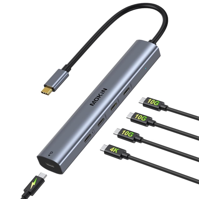 Hub USB C MOKin de 10 Gbps con vídeo 4K @60Hz, MacBook Pro PD de 100 W