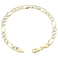 thumbnail image 3 of Mens 10K Yellow Gold 6.50mm Diamond Cut Solid Figaro Link Bracelet 9 Inches, 3 of 3