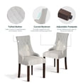 thumbnail image 5 of AFO Wing Back Dining Chairs Set of 6, Button Tufted Fabric Kitchen Chairs with Solid Rubberwood Legs, Upholstered High Back Side Chair, Light Grey, 5 of 8