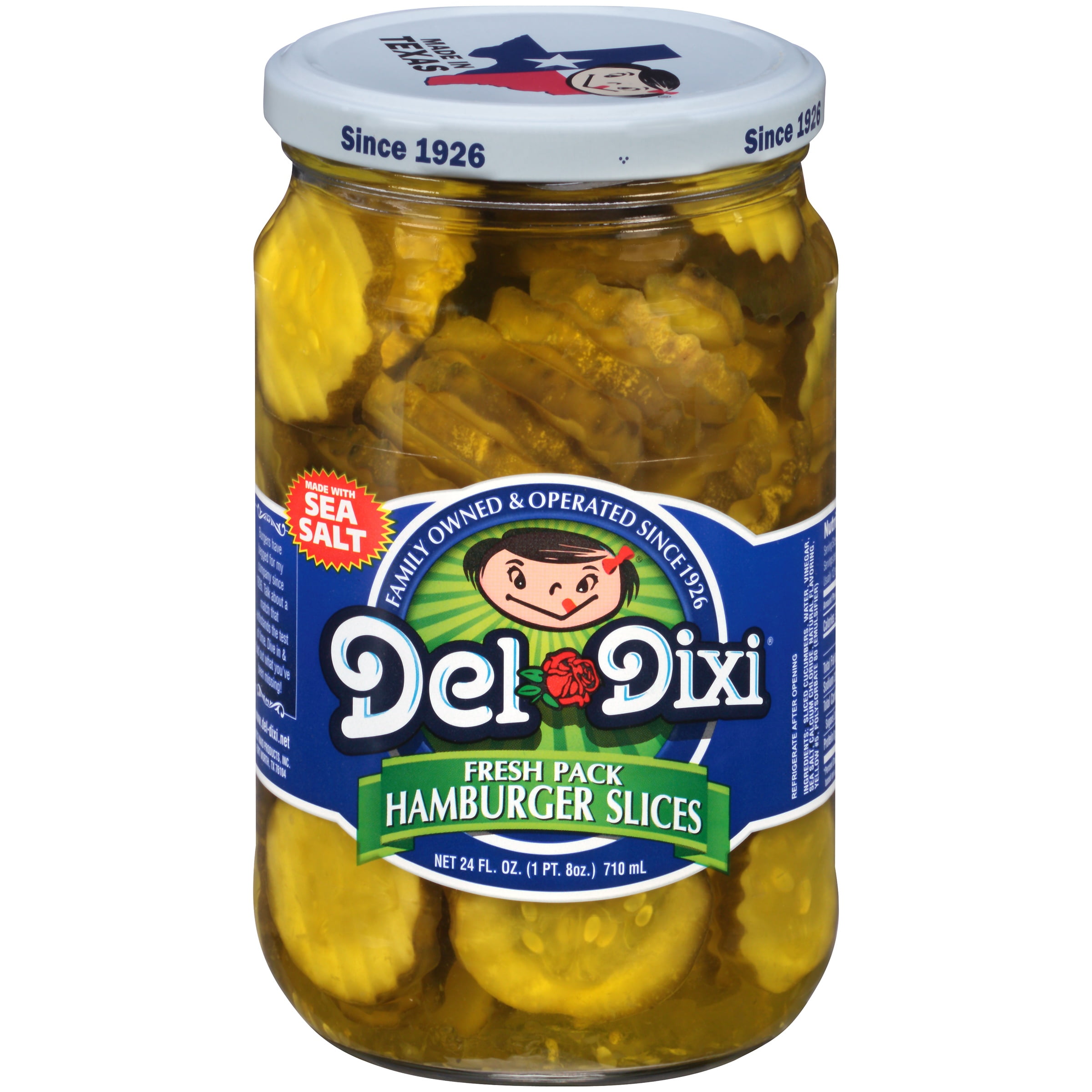 DelDixi® Hamburger Slices Pickles 24 fl. oz. Jar