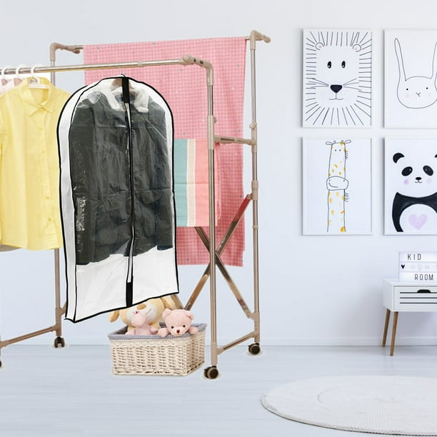 TranRantic 30 Pièces Plastique Housses De Vêtements, 60×140cm Transparentes Protège-vêtements En Plastique, Suspendus Housses à Vêtements Anti-poussière Pour Chemise, Veste, Costume, Pull-Over