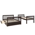 thumbnail image 4 of JINS&VICO Solid Wood Bunk Bed Twin-Over-Full for Kids with Ladders and 2 Storage Drawers (New Espresso), 4 of 7