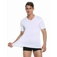 thumbnail image 6 of ANLIQI Men's Undershirt Bamboo Rayon V-Neck T-Shirts Short Sleeve Tagless Tees Slim Fit Underwear 5-Pack (5G, XL), 6 of 7