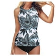 thumbnail image 1 of Women Tankini Swimsuit High Waist High Neck Tummy Control Two Piece Bathing Suits Halter Swimwear Set, 1 of 4