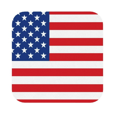 

Matuu America Flags3 for Cup Coasters Set of 6 Leather Coasters Desk Coasters for Office Measures 4” x 4” Square