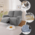 thumbnail image 6 of Northern Brothers 6-Piece Stretch Recliner Slipcovers, #4 Jacquard, Fits 2-Seater, Light Gray, 6 of 6