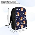 thumbnail image 3 of Rocae Corgi Lying With Moons And Stars print Computer bag with separate compartment, suitable for 15 inch laptop backpack, gift for men and women, 3 of 8