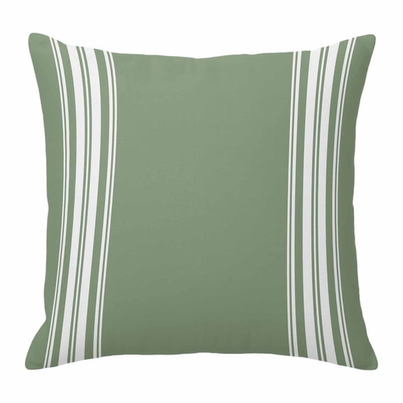 Pillow Covers 26x26 Inch, Dark Sage Green Linen Pillowcase with Invisible Zipper, Farmhouse Sage Green White Striped Decorative Throw Pillow Covers Cushion Case for Couch Sofa Bed Living Room