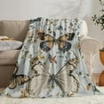 thumbnail image 7 of Vintage Butterfly &amp; Floral Throw Blanket - Soft, Lightweight Fleece for Cozy Sofa, Bed, Travel - Perfect Gift for Women and Girls - Machine Washable, 7 of 7