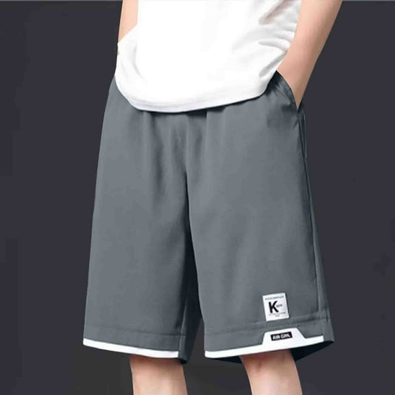lmcalzta Plus Size Mens Cotton Shorts with Pockets Drawstring Elastic Waist Athletic Activewear Running Shorts,M-5xl