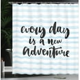 thumbnail image 4 of Ambesonne Saying Shower Curtain, Adventure Text, 69"Wx84"L, Pale Blue, 4 of 5