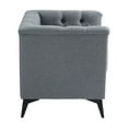 thumbnail image 5 of Velvet Upholstered Tufted Nailhead Living Room Accent Chair With Spindly Legs Grey, 5 of 5