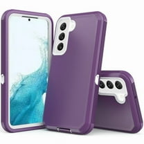 NIFFPD Galaxy S22 Case, Samsung S22 Case, Dual Layer Heavy-Duty Rugged Shockproof Anti-Drop Protective Case for Samsung Galaxy S22 5G Purple&White