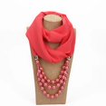 thumbnail image 1 of LaMaxPa 2019 New Fashion Women Solid Jewelry Pendant Chiffon Scarf Pearl Shawls and Wraps Soft Female Accessories 65Colors, 1 of 4