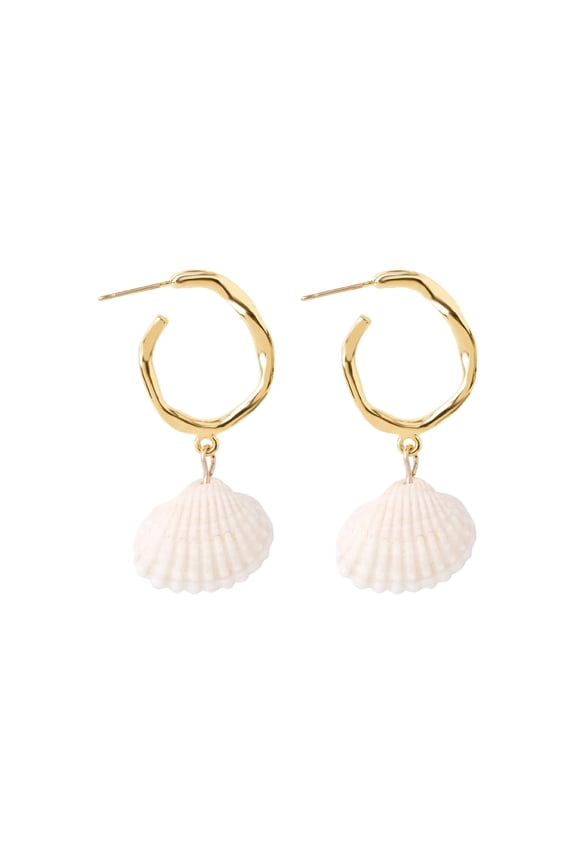 Summer Bohemia Seashell Pearl Stud Earrings for Beach Oceaninspired Accessories Earrings