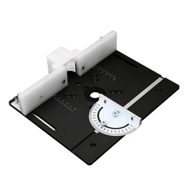 Router Table Insert Plate, Metal Router Flip Board Aluminum Woodworking Insert Base Plate Router Insert Plate Router Flip Plate with Angle Plate for Router Table Saw