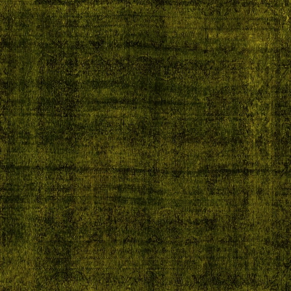 Ahgly Company Machine Washable Indoor Square Abstract Yellow Modern Area Rugs, 4' Square