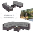 thumbnail image 2 of Kullavik 7 Pieces Outdoor Patio Furniture Wicker Rattan Sectional Sofa Patio Conversation Sets Gray, 2 of 7