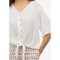 thumbnail image 3 of Ellos Women's V-Neck Tie-Front Blouse Shirt, 3 of 6