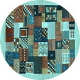 thumbnail image 1 of Ahgly Company Indoor Round Abstract Light Blue Contemporary Area Rugs, 8' Round, 1 of 4
