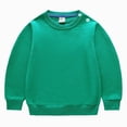 thumbnail image 2 of CAUYDY Girls Casual Crewneck Sweatshirts Long Sleeve Color Solid Loose Fit Fall Cute Pullover Tops(L101-Green,6-7 Y), 2 of 4