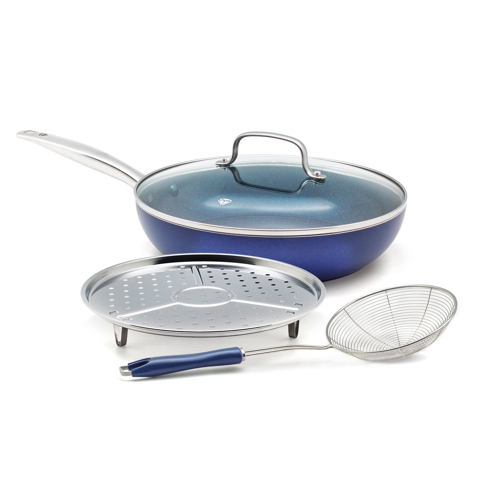 Blue Diamond Toxin-Free Ceramic Non-Stick Cookware Set, 4-Piece - Dishwasher, Oven, Broiler 