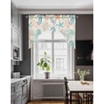 thumbnail image 3 of Teal Red Coastal Swag Valances for Windows, Small Curtains Drapes, Nautical Seahorse Beach Coral Starfish Retro Kitchen Window Curtains Over Sink Window Treatment Valance for Bedroom/Bathroom 56"x36", 3 of 5