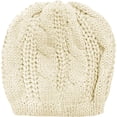 thumbnail image 3 of Lindo gorro de lana tejido con orejas de gatito para mujer, niña y niña, gorro de crochet con orejas de gato en color beige., 3 of 5