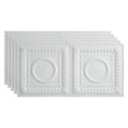 thumbnail image 1 of FASÄDE Rosette Decorative Vinyl 2ft x 4ft Glue Up Ceiling Panel in Gloss White(5 Pack), 1 of 5