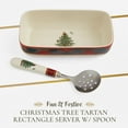 thumbnail image 2 of Spode Christmas Tree Tartan Cranberry Sauce Serving Dish with Slotted Spoon (8"x 4.25") - Rectangular Holiday Server with Plaid Border - Dishwasher, Microwave, Freezer Safe Serveware for Entertaining, 2 of 7