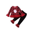 thumbnail image 1 of xiaxaixu Color Block Flare Sleeve Round Neck Mesh Pullover + Bow Pants, 1 of 9