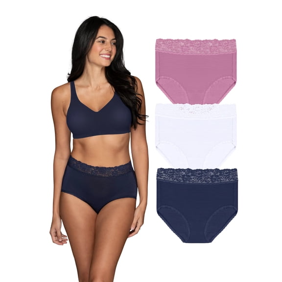 Radiant by Vanity Fair Light & Luxe Brief Panties, 3 Pack
