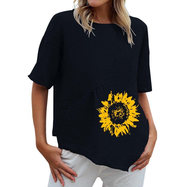 Moda Mujer Verano Casual Manga Corta Cuello Redondo Estampado Blusa Camiseta Wmkox8yi bvn1315