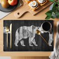 thumbnail image 2 of Black White Bear Placemats Set of 8 Farmhouse Country Vintage Wood Grain Place Mats Indoor Wipeable Table Mats Washable Cloth Dining Table Placemats for Kitchen Holiday Party Home Decor 13x19 Inch, 2 of 9