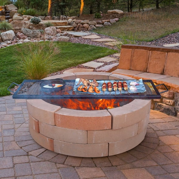 VEVOR 44" Rectangle Cooking Grate Fire Pit Grill Grate X-Marks Heavy-Duty Steel