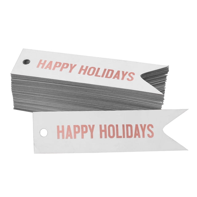 Inkdotpot Rose Gold Foil Paper Hang Tags Happy Holiday Favor Tags 50 Pieces