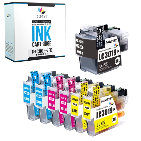 CMYi LC3019 Combo Pack of 7 Ink Cartridges Compatible for Brother MFC Series J5330DW J5335DW J5730DW J6530DW J6930DW (1 Black, 2 each Cyan, Magenta, Yellow)