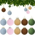 thumbnail image 4 of QHUDLV 16 Pcs Velvet Christmas Ornaments, Large Flocked Baubles for Hanging Tree Decorations, 4 of 9