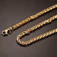 thumbnail image 3 of QQTDFG 3/4/5/6/7mm Fashion Braided Wheat Chain 316L Stainless Steel Men Women Necklace-Gold-6mm-22 inch necklace, 3 of 6