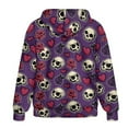 thumbnail image 5 of SCRAWLGOD Skull Rose Pink Violet Love Oversized Women's Full Zipper Hoodies Hooded Long Sleeve Sweater with Pockets Relaxed Shoulder Soft Tops Fall Winter Trendy Outfits, XS, 5 of 7