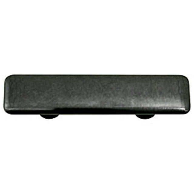 Hot Knobs HK4005-PB Metallic Silver Rectangle Glass Cabinet Pull - Black Post