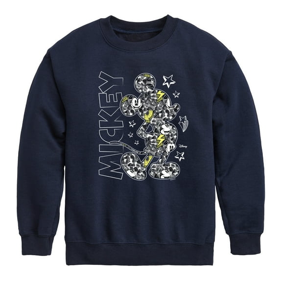 Disney - Mickey Mouse Pattern Drawing - Youth Crewneck Fleece Sweatshirt