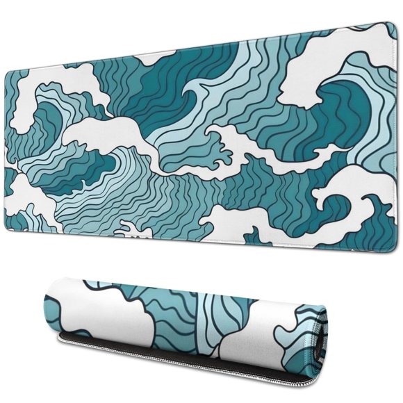 "Desk Mouse Pad: Extra Large Topographic Pattern, Non-Slip Rubber Base for Comfort and Style - Enhance Your Desk Decor Now"