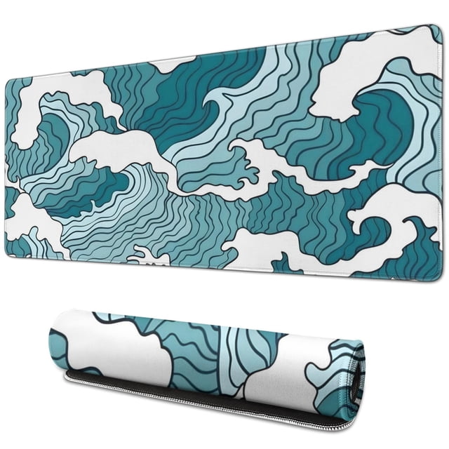 "Desk Mouse Pad: Extra Large Topographic Pattern, Non-Slip Rubber Base for Comfort and Style - Enhance Your Desk Decor Now"