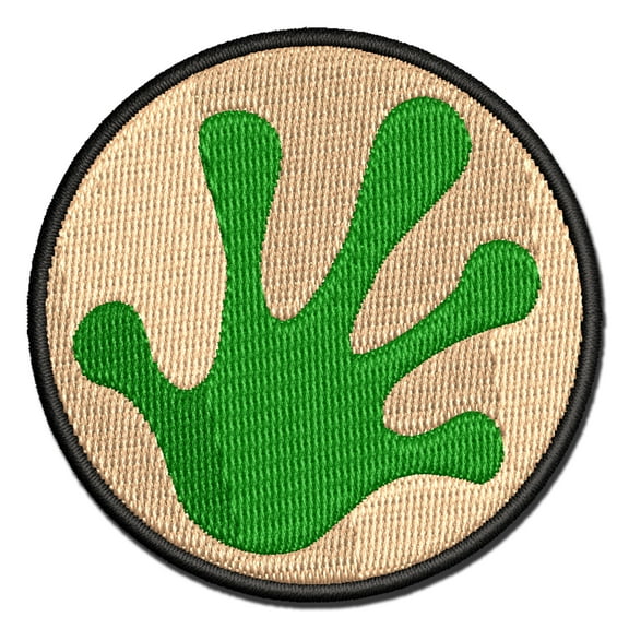Frog Toes Footprint Applique Multi-Color Embroidered Iron-On Patch - 2.5 Inch Small