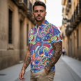 thumbnail image 3 of Aplkyhs Matching Couple Sport Shirts Paisley Flower Quarter Zip Matching Golf Shirts for Couple Mens Shirts Casual Soft and Comfortable Moisture Wicking Suitable for Outdoor Sports, 3 of 6